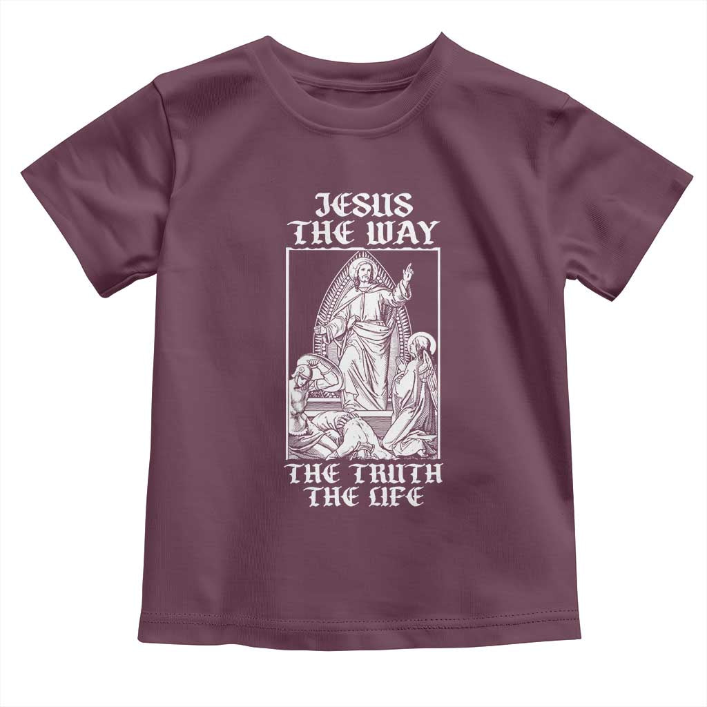 Jesus The Way The Truth The Life Toddler T Shirt Religious Christian Faith TS02 Maroon Print Your Wear