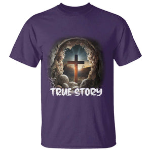 Jesus True Story T Shirt Resurrection He Is Risen Religious Easter TS02 Purple Print Your Wear