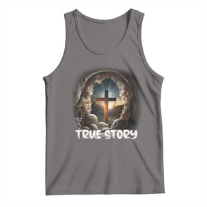 Jesus True Story Tank Top Resurrection He Is Risen Religious Easter TS02 Deep Heather Print Your Wear