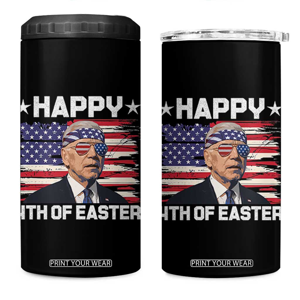 Joe Biden Happy Easter For Funny 4th Of July 4 in 1 Can Cooler Tumbler USA American Flag TS10 One Size: 16 oz Black Print Your Wear