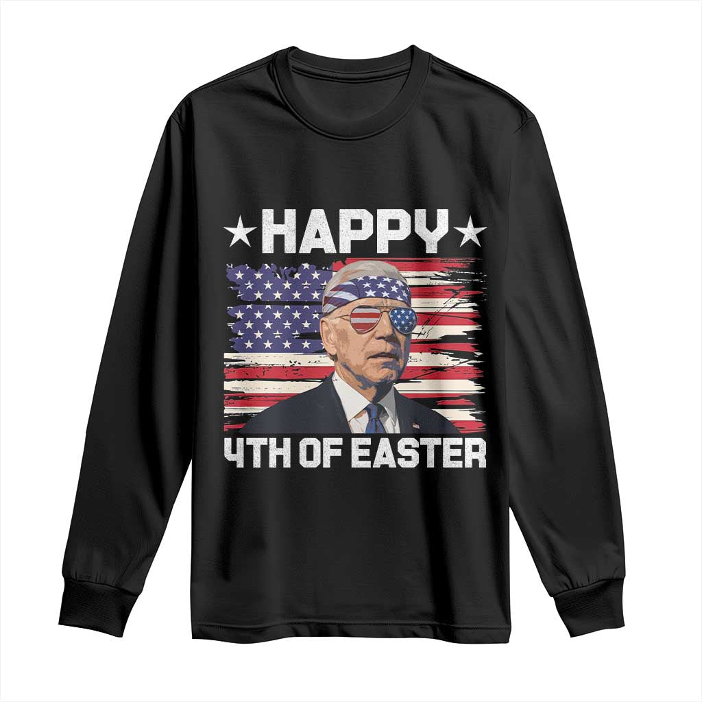 Joe Biden Happy Easter For Funny 4th Of July Long Sleeve Shirt USA American Flag TS10 Black Print Your Wear