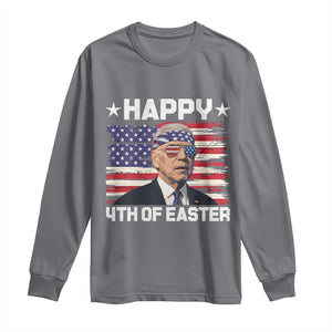 Joe Biden Happy Easter For Funny 4th Of July Long Sleeve Shirt USA American Flag TS10 Charcoal Print Your Wear