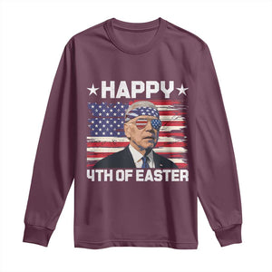 Joe Biden Happy Easter For Funny 4th Of July Long Sleeve Shirt USA American Flag TS10 Maroon Print Your Wear