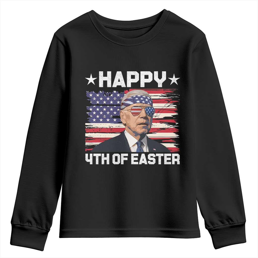 Joe Biden Happy Easter For Funny 4th Of July Youth Sweatshirt USA American Flag TS10 Black Print Your Wear