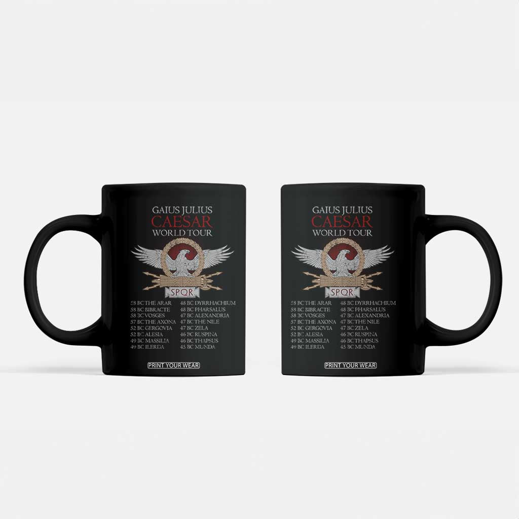 Julius Caesar World Tour Coffee Mug SPQR Roman History TS09 Black Print Your Wear