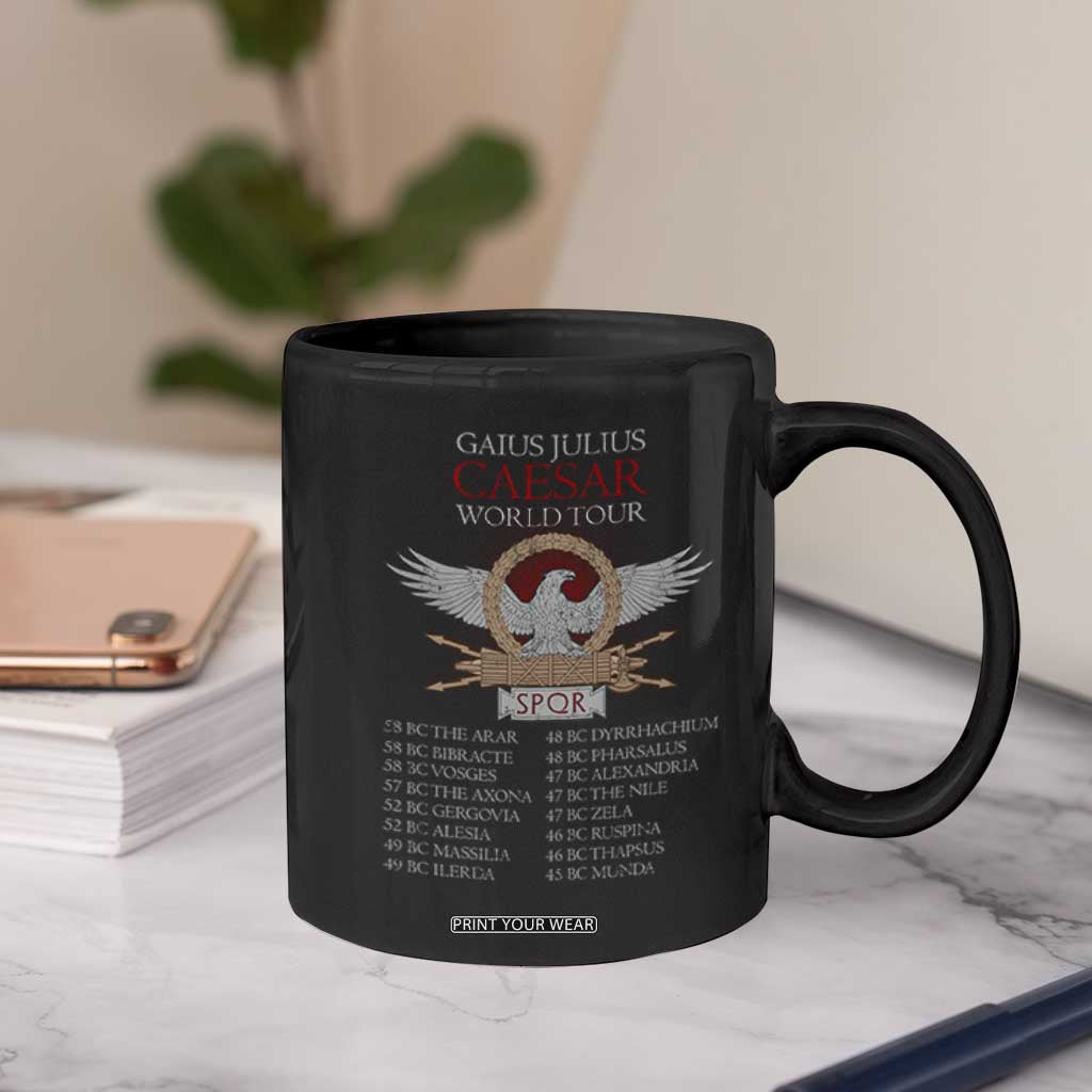Julius Caesar World Tour Coffee Mug SPQR Roman History TS09 Print Your Wear