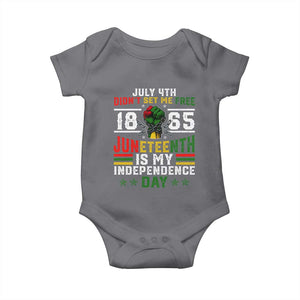 July 4th Didn't Set Me Free 1865 Juneteenth Is My Independence Day Baby Onesie TS11 Charcoal Print Your Wear