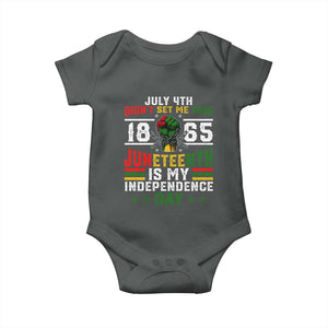 July 4th Didn't Set Me Free 1865 Juneteenth Is My Independence Day Baby Onesie TS11 Dark Heather Print Your Wear