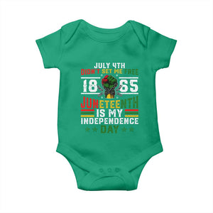 July 4th Didn't Set Me Free 1865 Juneteenth Is My Independence Day Baby Onesie TS11 Irish Green Print Your Wear