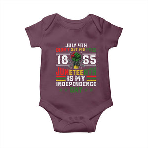 July 4th Didn't Set Me Free 1865 Juneteenth Is My Independence Day Baby Onesie TS11 Maroon Print Your Wear