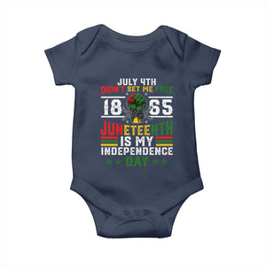 July 4th Didn't Set Me Free 1865 Juneteenth Is My Independence Day Baby Onesie TS11 Navy Print Your Wear