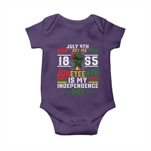 July 4th Didn't Set Me Free 1865 Juneteenth Is My Independence Day Baby Onesie TS11 Purple Print Your Wear