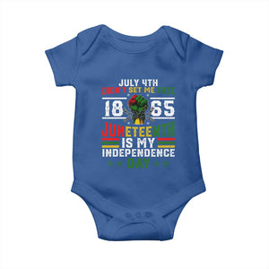 July 4th Didn't Set Me Free 1865 Juneteenth Is My Independence Day Baby Onesie TS11 Royal Blue Print Your Wear