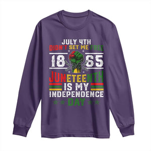 July 4th Didn't Set Me Free 1865 Juneteenth Is My Independence Day Long Sleeve Shirt TS11 Purple Print Your Wear