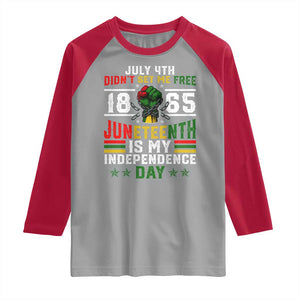 July 4th Didn't Set Me Free 1865 Juneteenth Is My Independence Day Raglan Shirt TS11 Sport Gray Red Print Your Wear