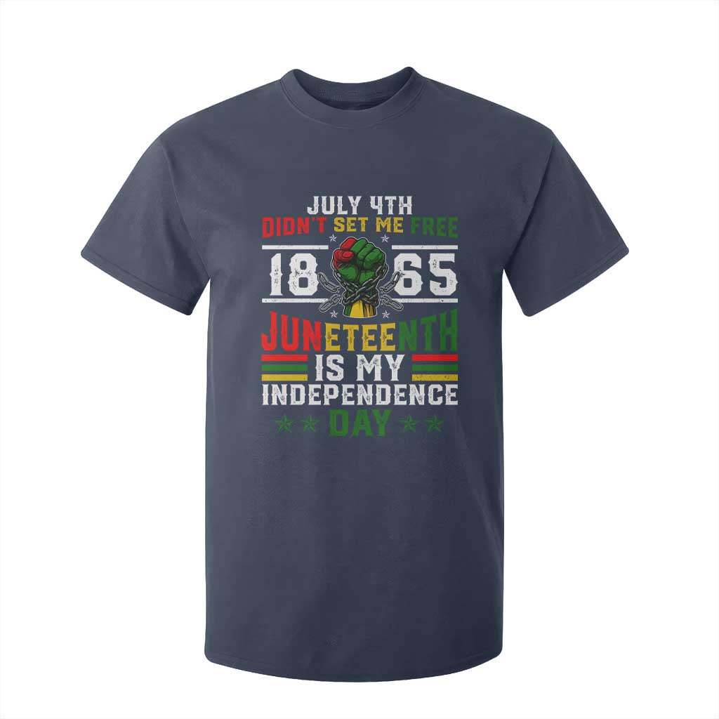 July 4th Didn't Set Me Free 1865 Juneteenth Is My Independence Day T Shirt For Kid TS11 Navy Print Your Wear