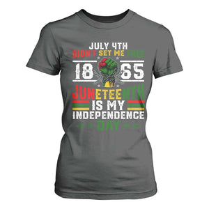 July 4th Didn't Set Me Free 1865 Juneteenth Is My Independence Day T Shirt For Women TS11 Dark Heather Print Your Wear