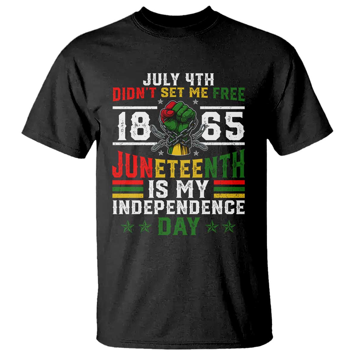 July 4th Didn't Set Me Free 1865 Juneteenth Is My Independence Day T Shirt TS11 Black Print Your Wear