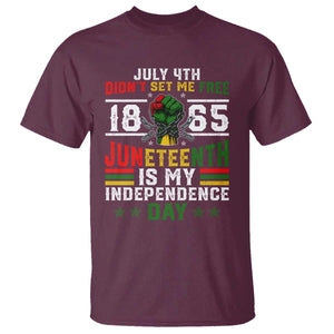 July 4th Didn't Set Me Free 1865 Juneteenth Is My Independence Day T Shirt TS11 Maroon Print Your Wear