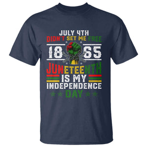 July 4th Didn't Set Me Free 1865 Juneteenth Is My Independence Day T Shirt TS11 Navy Print Your Wear