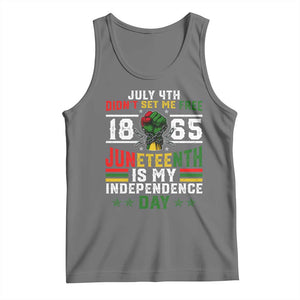 July 4th Didn't Set Me Free 1865 Juneteenth Is My Independence Day Tank Top TS11 Black Heather Print Your Wear