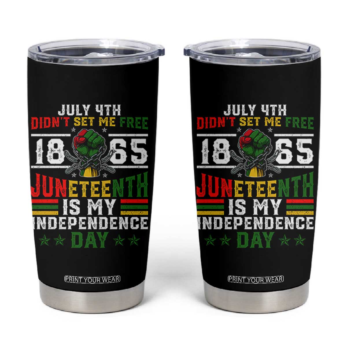 July 4th Didn't Set Me Free 1865 Juneteenth Is My Independence Day Tumbler Cup TS11 Black Print Your Wear