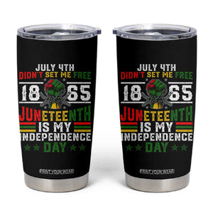 July 4th Didn't Set Me Free 1865 Juneteenth Is My Independence Day Tumbler Cup TS11 Black Print Your Wear