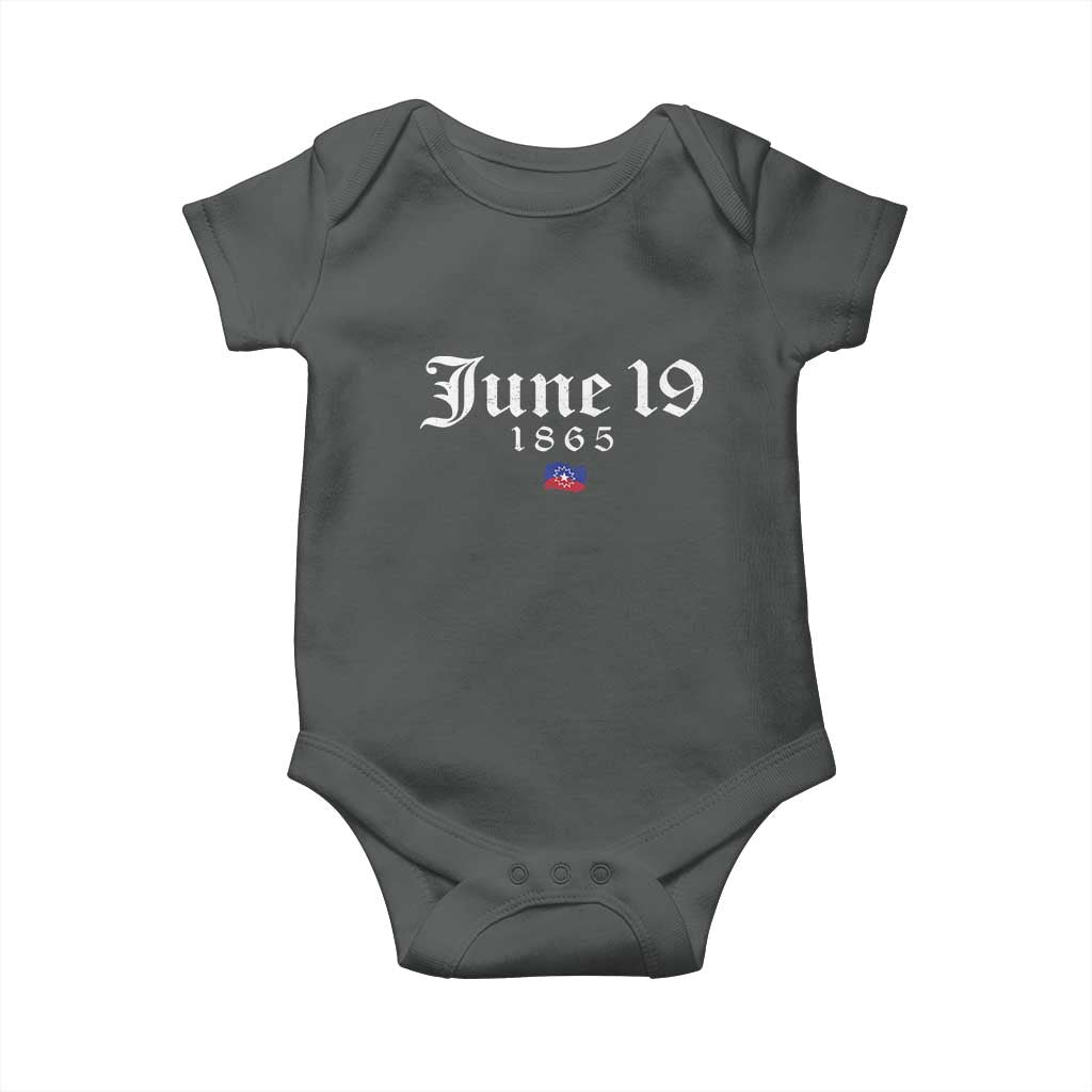June 19 1865 Juneteenth Flag Baby Onesie Celebrating Black Freedom History TS10 Dark Heather Print Your Wear