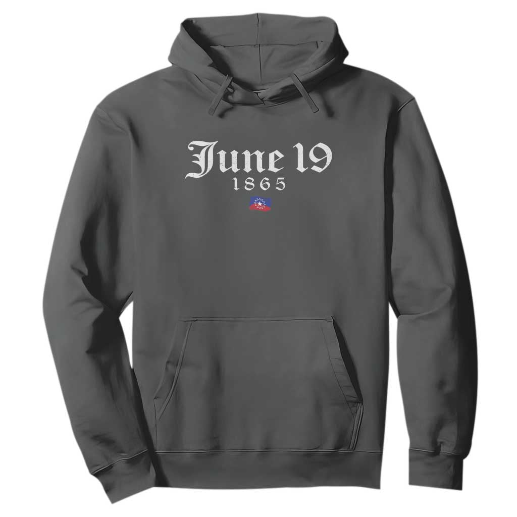 June 19 1865 Juneteenth Flag Hoodie Celebrating Black Freedom History TS10 Dark Heather Print Your Wear