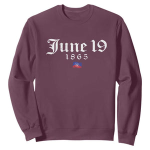 June 19 1865 Juneteenth Flag Sweatshirt Celebrating Black Freedom History TS10 Maroon Print Your Wear