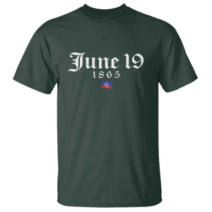 June 19 1865 Juneteenth Flag T Shirt Celebrating Black Freedom History TS10 Dark Forest Green Print Your Wear
