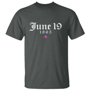 June 19 1865 Juneteenth Flag T Shirt Celebrating Black Freedom History TS10 Dark Heather Print Your Wear
