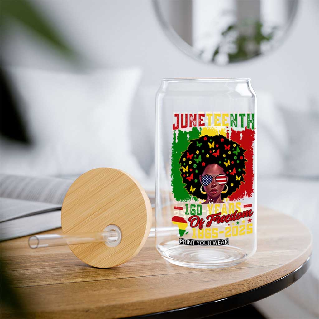 Juneteenth 160 Years Of Freedom Glass Can African American Pride TS11 Print Your Wear