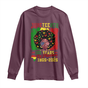 Juneteenth 160 Years Of Freedom Long Sleeve Shirt African American Pride TS11 Maroon Print Your Wear