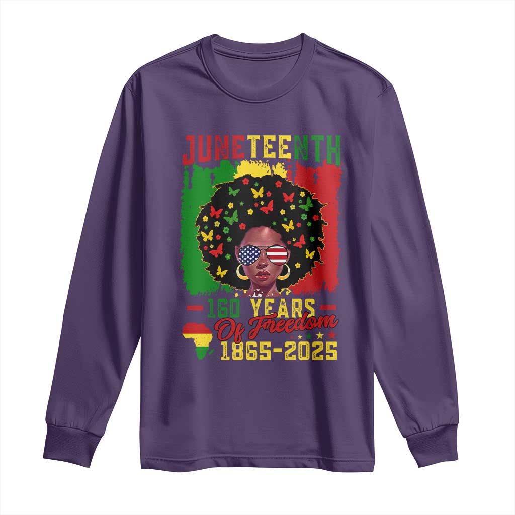 Juneteenth 160 Years Of Freedom Long Sleeve Shirt African American Pride TS11 Purple Print Your Wear