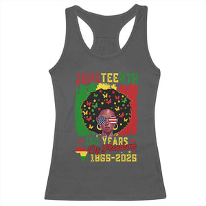 Juneteenth 160 Years Of Freedom Racerback Tank Top African American Pride TS11 Dark Heather Print Your Wear