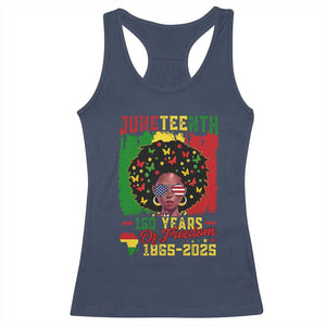 Juneteenth 160 Years Of Freedom Racerback Tank Top African American Pride TS11 Navy Print Your Wear