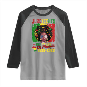 Juneteenth 160 Years Of Freedom Raglan Shirt African American Pride TS11 Sport Gray Black Print Your Wear