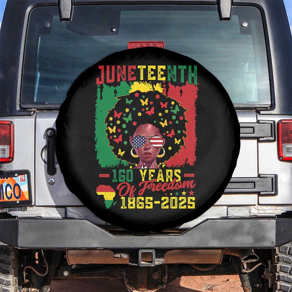 Juneteenth 160 Years Of Freedom Spare Tire Cover African American Pride TS11 No hole Black Print Your Wear