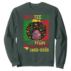 Juneteenth 160 Years Of Freedom Sweatshirt African American Pride TS11 Dark Forest Green Print Your Wear