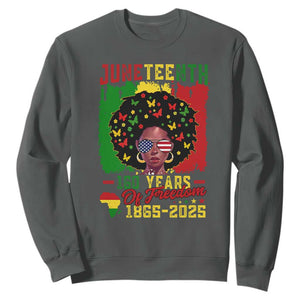 Juneteenth 160 Years Of Freedom Sweatshirt African American Pride TS11 Dark Heather Print Your Wear