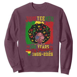 Juneteenth 160 Years Of Freedom Sweatshirt African American Pride TS11 Maroon Print Your Wear
