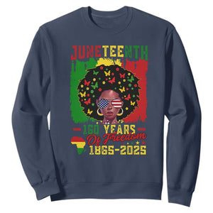 Juneteenth 160 Years Of Freedom Sweatshirt African American Pride TS11 Navy Print Your Wear