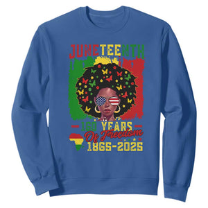 Juneteenth 160 Years Of Freedom Sweatshirt African American Pride TS11 Royal Blue Print Your Wear