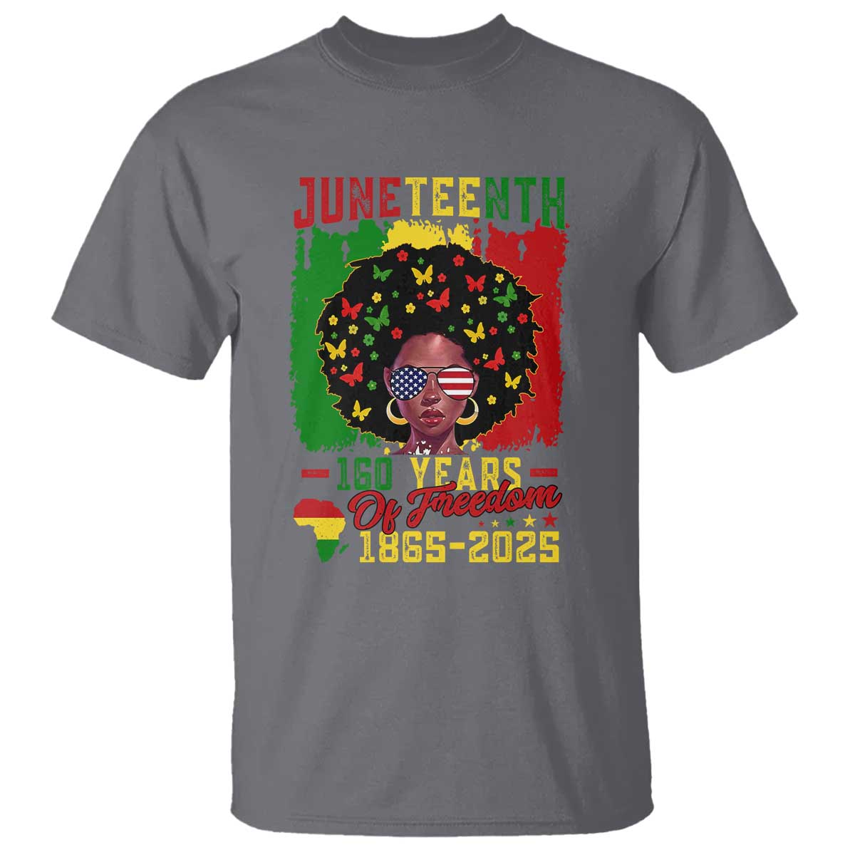 Juneteenth 160 Years Of Freedom T Shirt African American Pride TS11 Charcoal Print Your Wear
