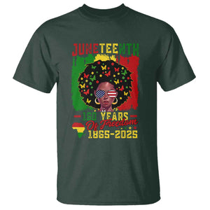 Juneteenth 160 Years Of Freedom T Shirt African American Pride TS11 Dark Forest Green Print Your Wear
