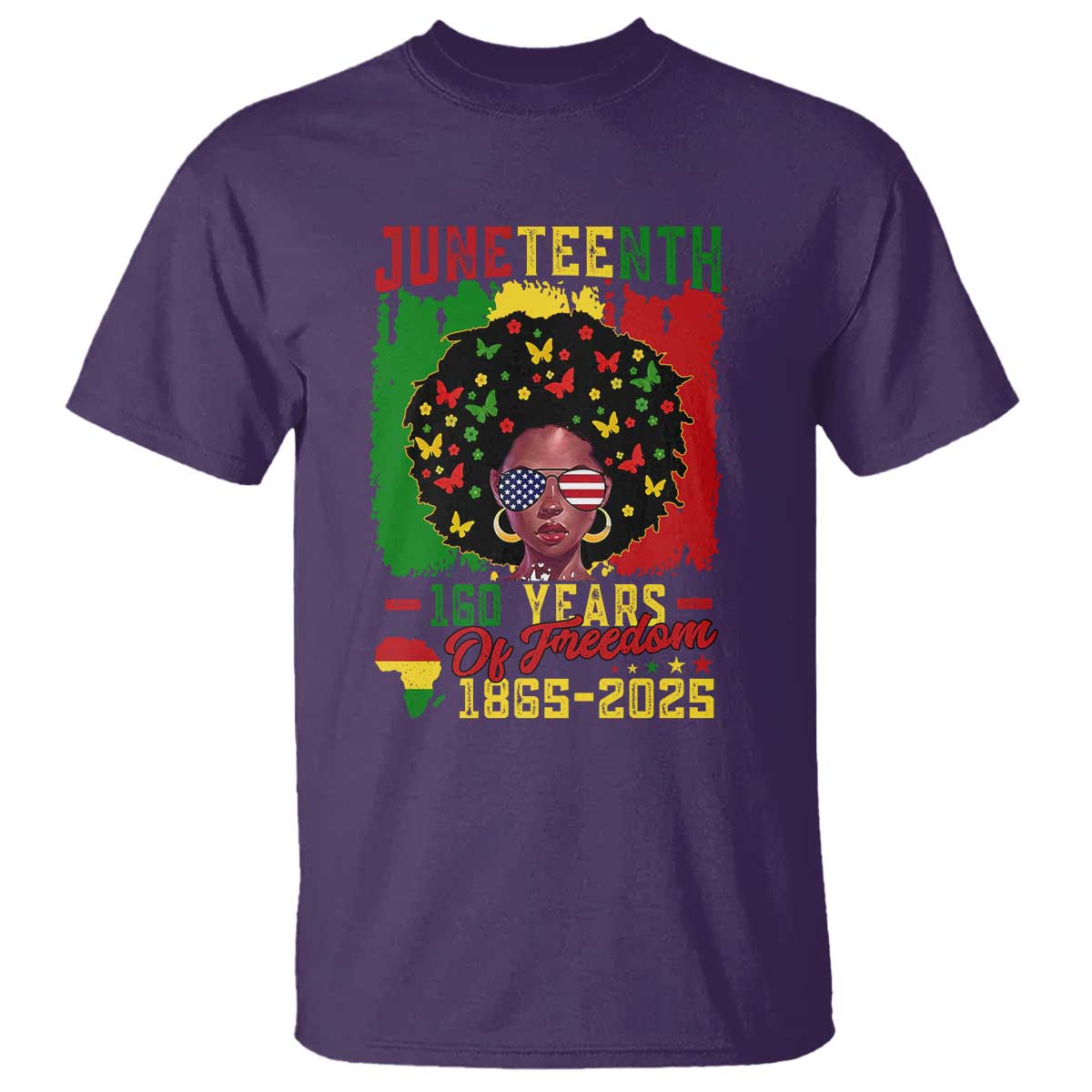 Juneteenth 160 Years Of Freedom T Shirt African American Pride TS11 Purple Print Your Wear