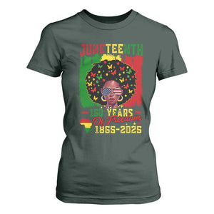 Juneteenth 160 Years Of Freedom T Shirt For Women African American Pride TS11 Dark Forest Green Print Your Wear