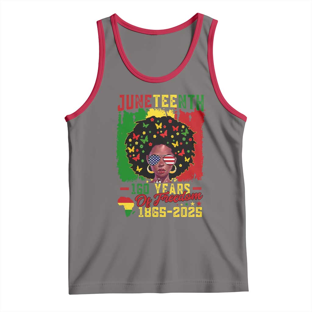 Juneteenth 160 Years Of Freedom Tank Top African American Pride TS11 Deep Heather Red Print Your Wear