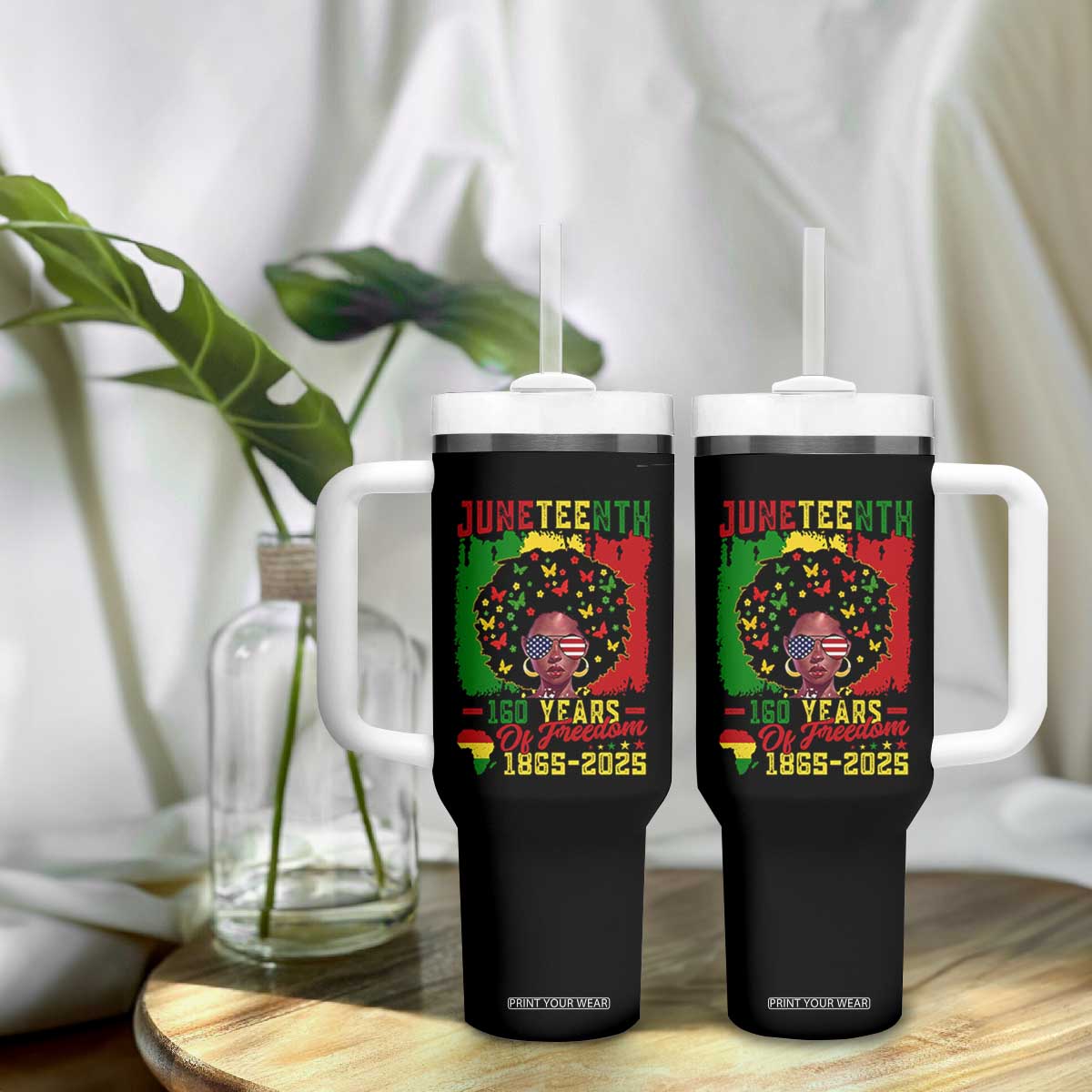 Juneteenth 160 Years Of Freedom Tumbler With Handle African American Pride TS11 Print Your Wear